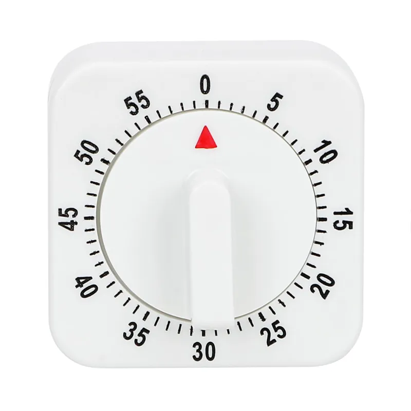 Practical 60 Minutes Kitchen Timer Cooking Tools White Square Mechanical Timer Countdown Alarm Reminder