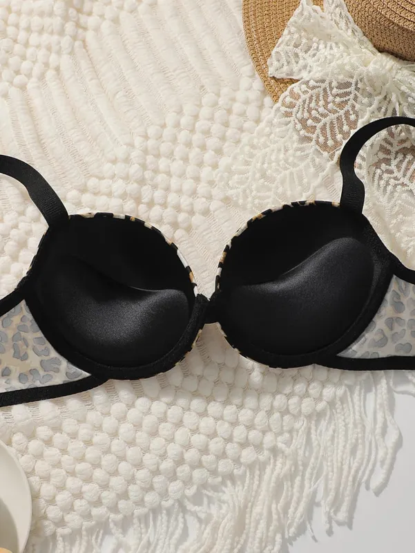 Női aládrót melltartó és bugyi egyszínű intim 3/4 csésze póló melltartó Push Up fehérnemű szett női S-L — image 4