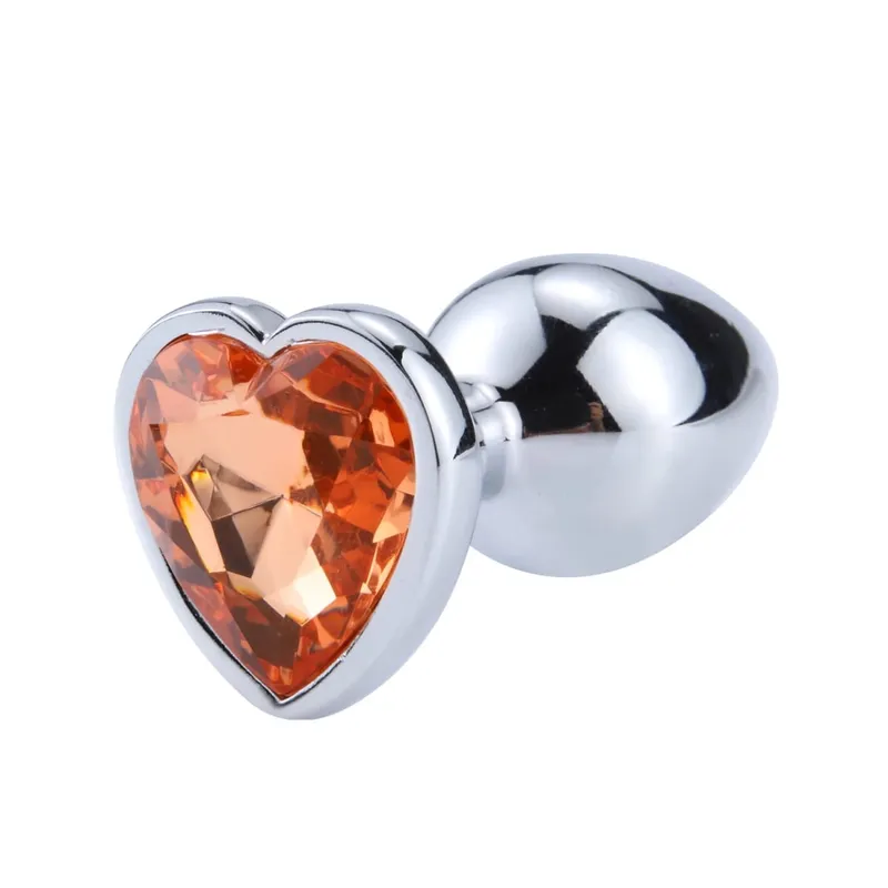 Metal Anal Plug for Beginner Crystal Heart Shape Butt Plug Masturbation Stimulator For Women Dildo Sex Toy Men Prostate Massager