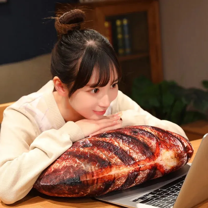 Plush Simulation Food Sausage Chicken Leg Stuffed Pillows Roasted Wing Steak Ribs Funny Soft Cushion Kids Creative Baking Toys