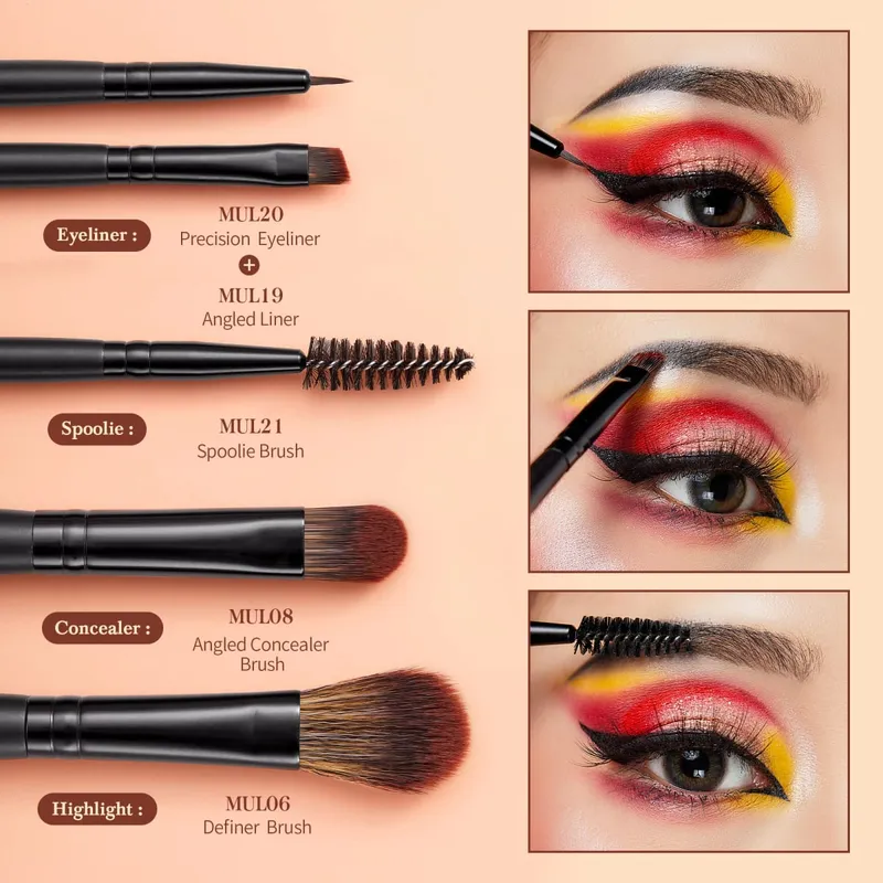 Jessup conjunto de pincéis para olhos, 16 peças, pincéis de maquiagem de precisão sintética, pincel para sobrancelha, sombra, mistura, corretivo, delineador t272