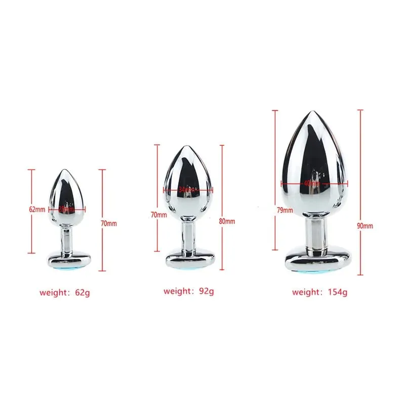 Metal Anal Plug for Beginner Crystal Heart Shape Butt Plug Masturbation Stimulator For Women Dildo Sex Toy Men Prostate Massager