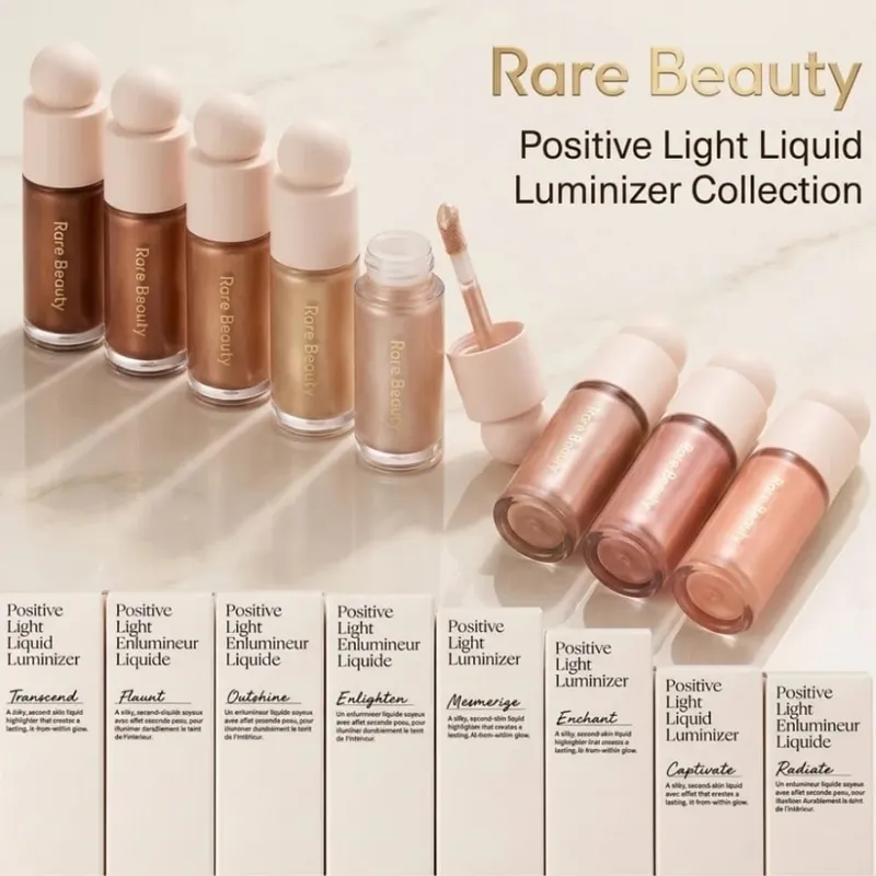 Raro beleza leve toque sedoso inovador iluminador à prova de transferência à prova de manchas resistente à água cosméticos de maquiagem de longa duração
