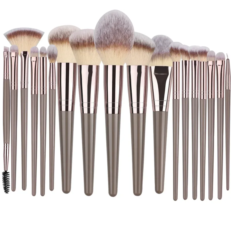 1-20 pçs pincéis de maquiagem conjunto sombra de olho fundação blush iluminador corretivo ferramenta de beleza feminina puffs beleza esponjas polegar puffs
