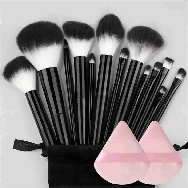 Conjunto de pincéis de maquiagem premium, 13-20 peças, macio, macio, base cosmética, pó, sombra, kabuki, mistura, pincel de maquiagem, ferramentas de beleza