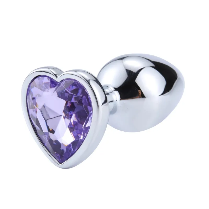 Metal Anal Plug for Beginner Crystal Heart Shape Butt Plug Masturbation Stimulator For Women Dildo Sex Toy Men Prostate Massager