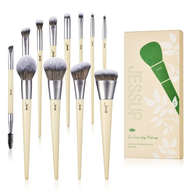 Jessup Makeup Brushes Set 10-14pcs Make Up Brush Contour Foundation Powder Eyeshadow Highlight Blending Concealer Liner T336