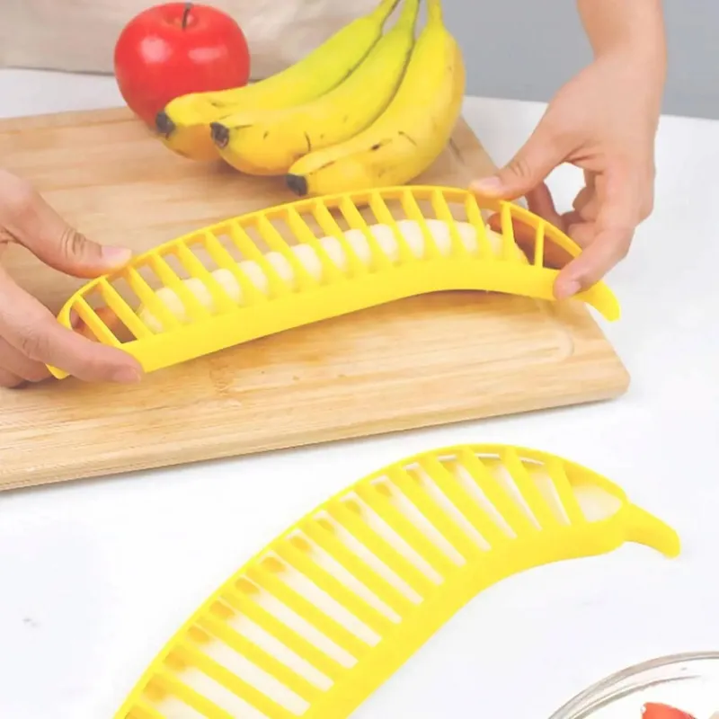 1pc divisor de banana prato de frutas salada de frutas fatiador de banana