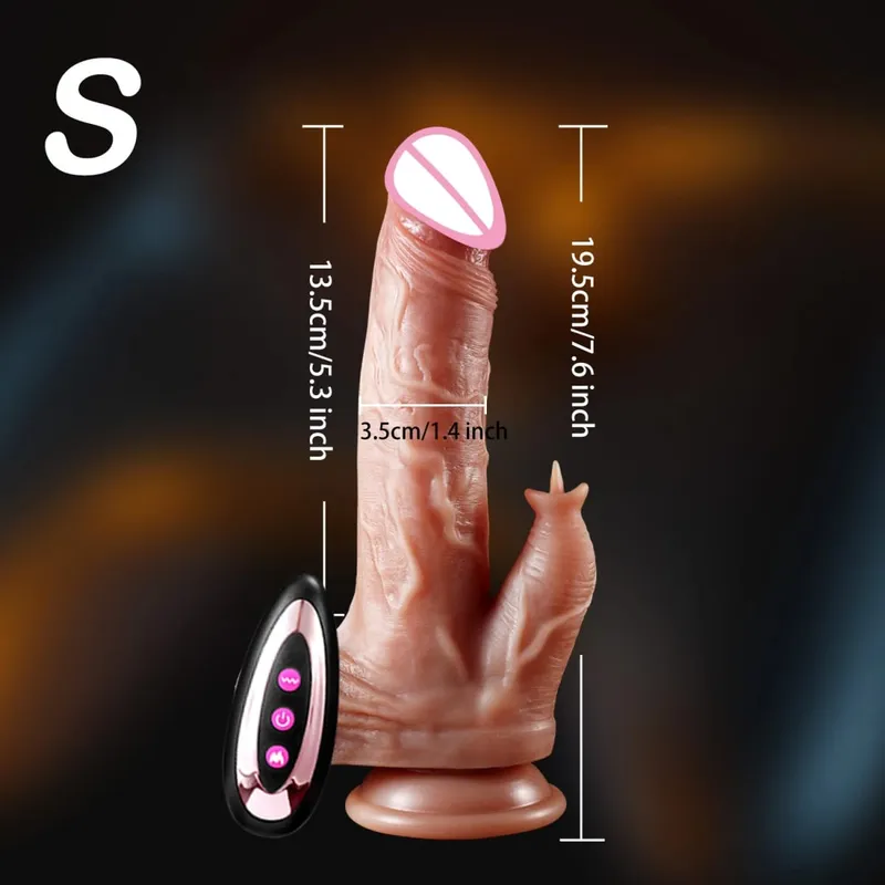 Vibrador realista vibrador impulso pênis língua lambendo clitóris dupla penetração anal máquina de sexo orgasmo rápido para mulher brinquedo sexual