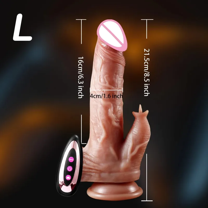Vibrador realista vibrador impulso pênis língua lambendo clitóris dupla penetração anal máquina de sexo orgasmo rápido para mulher brinquedo sexual