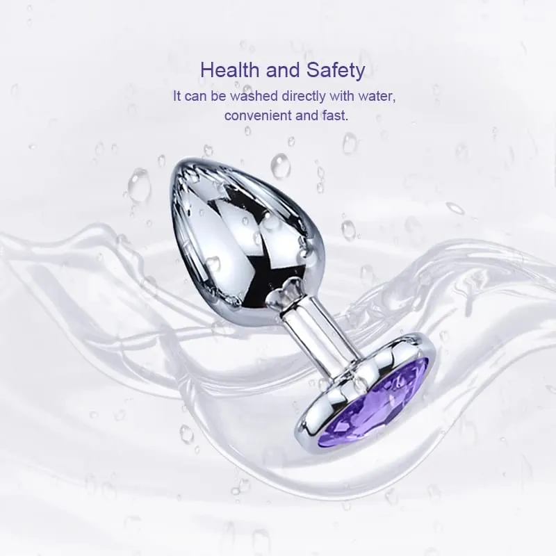 Metal Anal Plug for Beginner Crystal Heart Shape Butt Plug Masturbation Stimulator For Women Dildo Sex Toy Men Prostate Massager