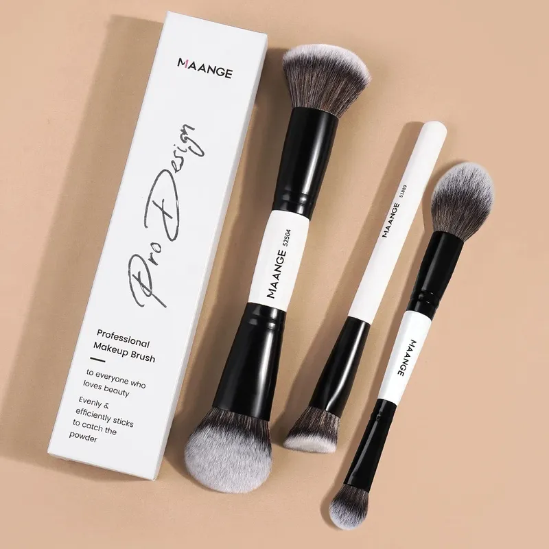 Pincéis de maquiagem para base, contorno, ocultar 3 peças, pincéis kabuki sintéticos angulares para misturar creme líquido, pó, cosméticos
