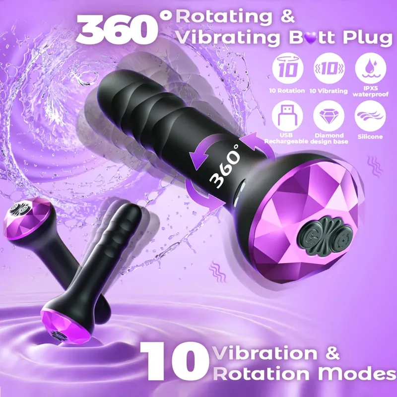 Vibrador anal masculino massageador de próstata rotativa vibratória butt plug brinquedo sexual adulto para mulheres homens casais gays vibrador masturbador 18 +
