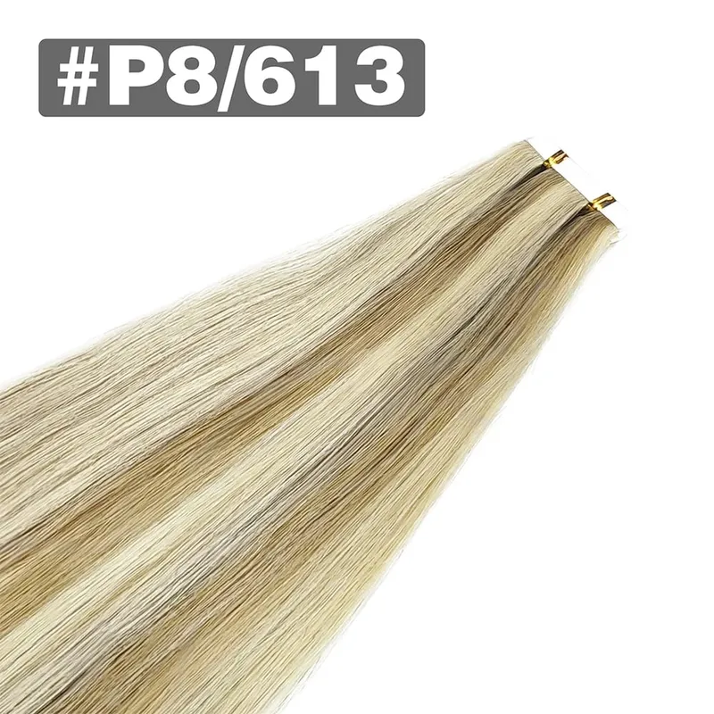 20pcs Tape In Human Hair Extensions Straight Invisible Seamless Natural Black 100% Brazilian Human Hair Tape Ins Hair Extensions