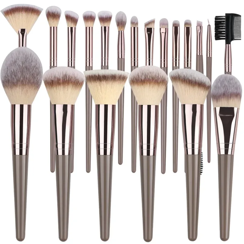 1-20 pçs pincéis de maquiagem conjunto sombra de olho fundação blush iluminador corretivo ferramenta de beleza feminina puffs beleza esponjas polegar puffs