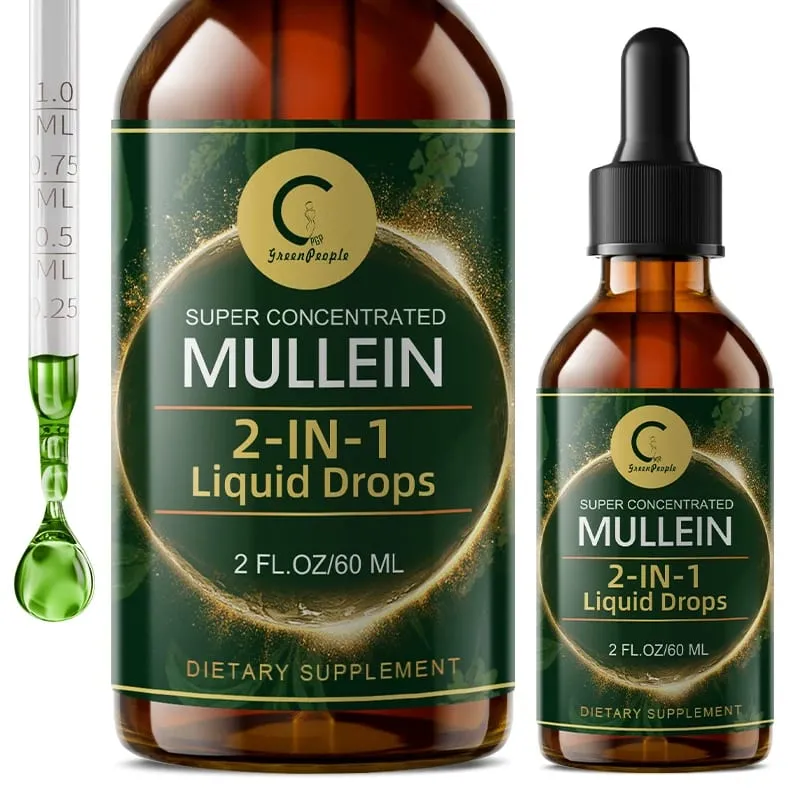 Mullein Leaf Extract Drops - Lung Cleanse - Powerful Mullein for Immune Support Detox & Respiratory Support - Herbal Supplements