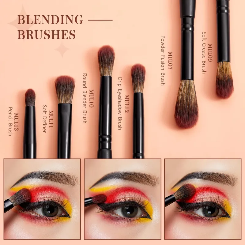 Jessup conjunto de pincéis para olhos, 16 peças, pincéis de maquiagem de precisão sintética, pincel para sobrancelha, sombra, mistura, corretivo, delineador t272