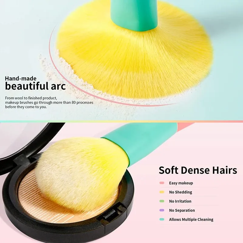 Docolor 15 pçs pincéis de maquiagem conjunto kabuki fundação pó blush sombra rosto mistura corretivo pincéis de maquiagem ferramenta de beleza