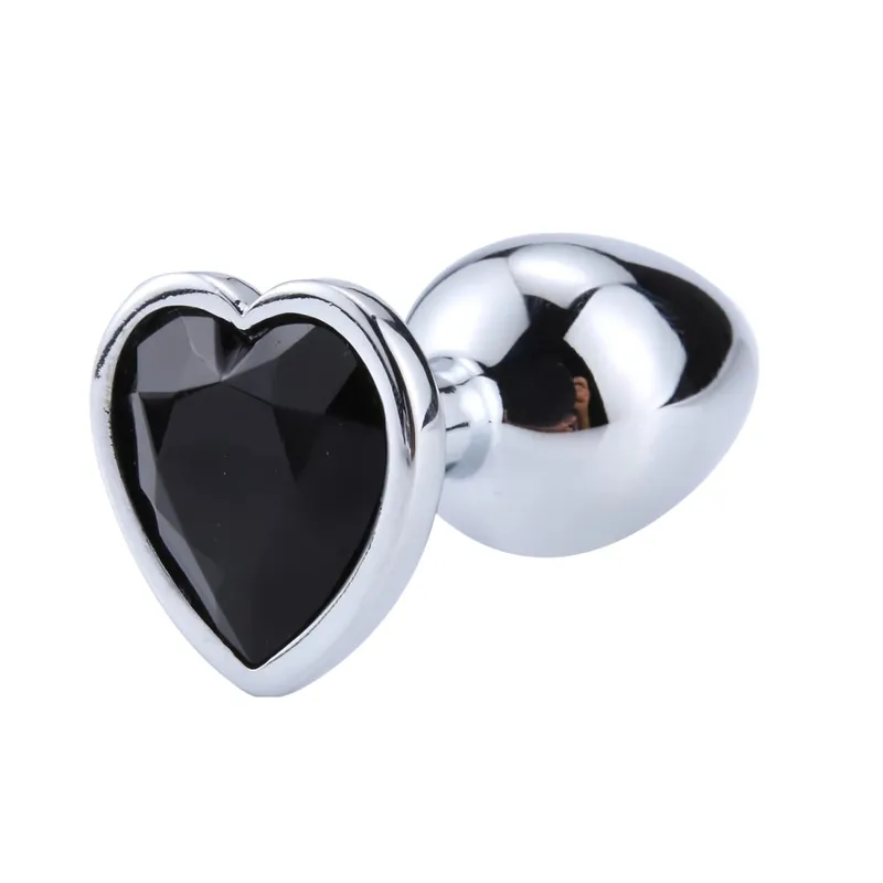 Metal Anal Plug for Beginner Crystal Heart Shape Butt Plug Masturbation Stimulator For Women Dildo Sex Toy Men Prostate Massager