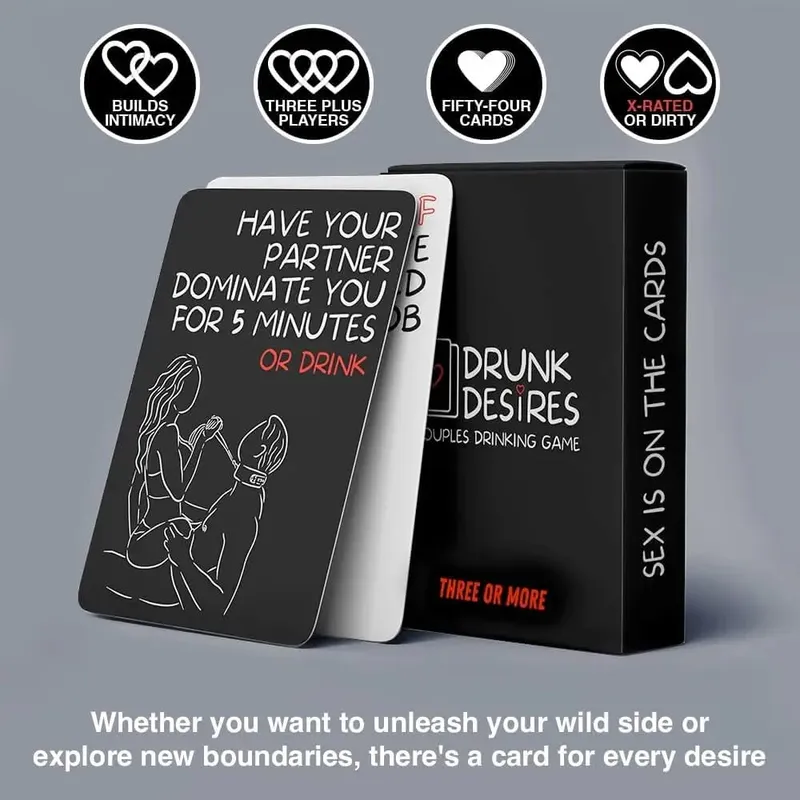 Drunk Desires Casais Bebendo Jogo de Cartas Romântico Interativo Jogo de Tabuleiro Conjunto de Cartões de Papel para Data Noite Dia dos Namorados Casal Reunindo Entretenimento