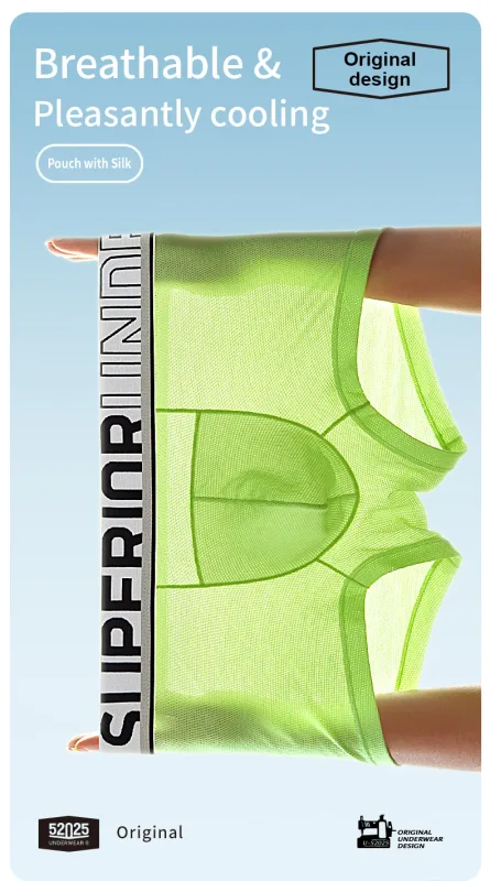 52025 Boxers masculinos Air-Mesh – Suporte U-Pouch, ventilação avançada com fluxo de ar, conforto de resfriamento de secagem rápida e alongamento dinâmico