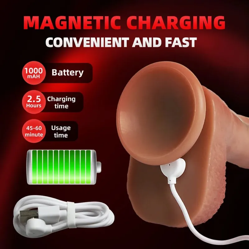 9.65 "empurrando grande vibrador silicone com 10 modos de impulso e vibração e aquecimento brinquedos sexuais vibrador anal com ventosa