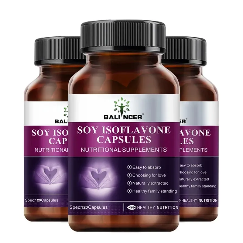 Cápsulas de extrato de isoflavona de soja, manutenção da condição física, alívio da menopausa, suporte de humor, suplemento nutricional feminino — image 1