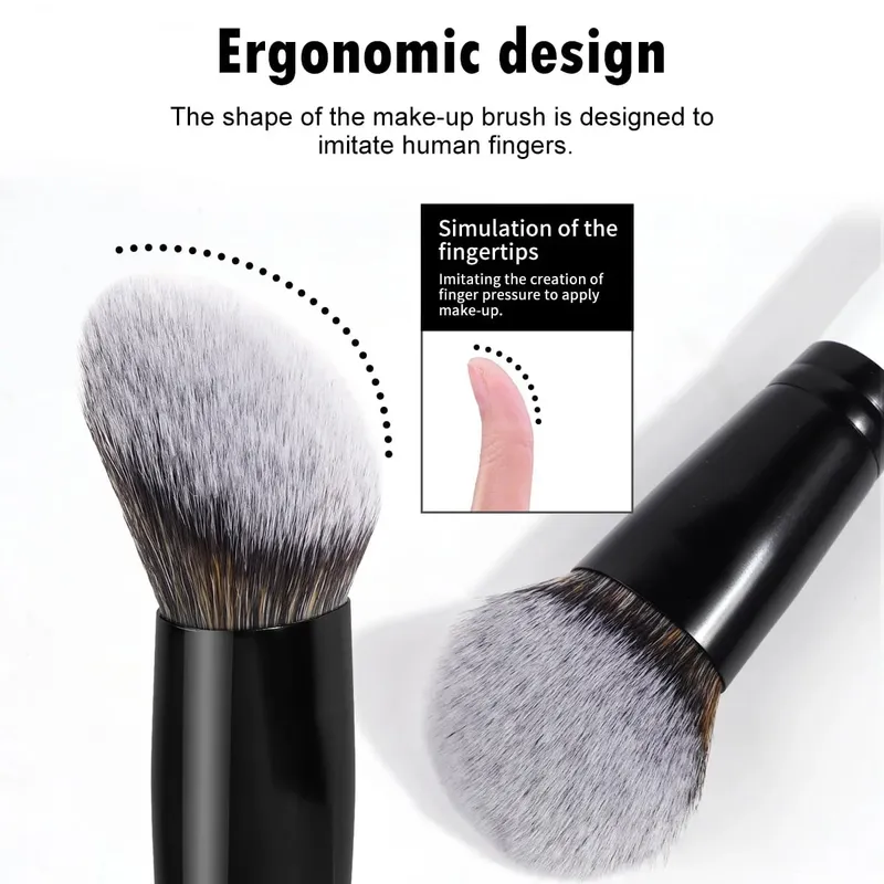 Pincéis de maquiagem para base, contorno, ocultar 3 peças, pincéis kabuki sintéticos angulares para misturar creme líquido, pó, cosméticos — image 5
