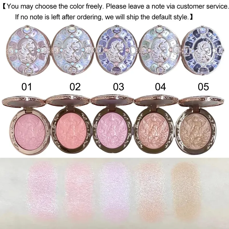 Flor sabe cavaleiro unicórnio conjunto de maquiagem sombra blush batom com sacola bonito kawaii beleza presente conjunto edição limitada — image 3