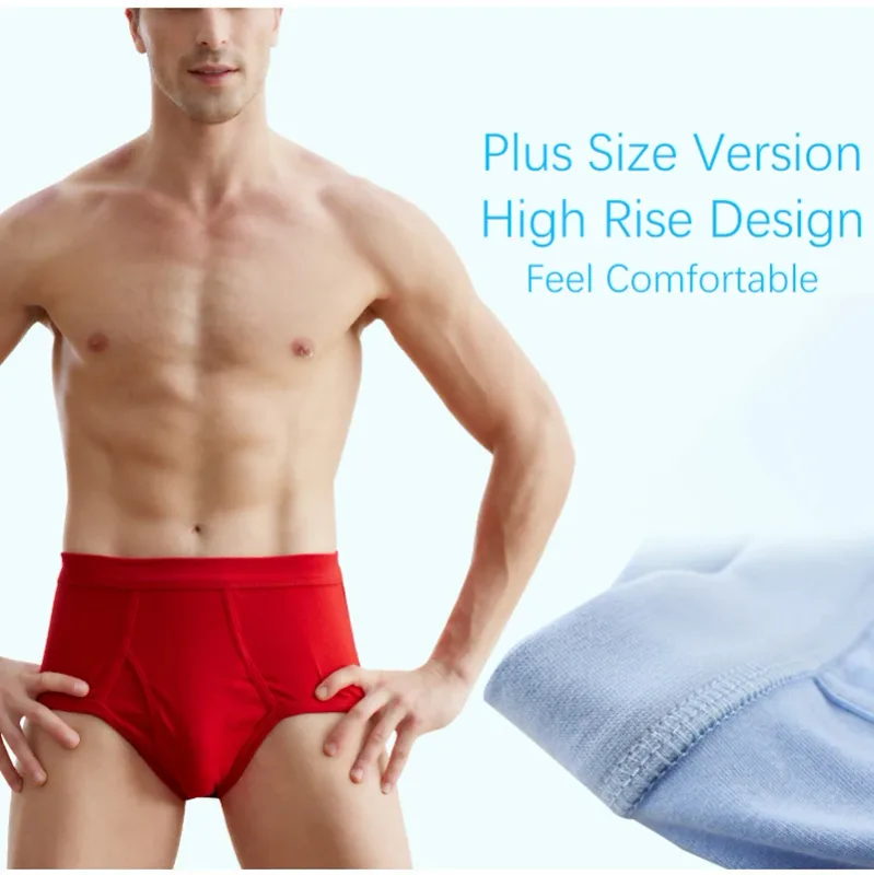 95KG Solid Fat Plus Size Men's Underwear Mens Underwear 100% Cotton Comfortable Breathable Loose Large Size Men Briefs Panties