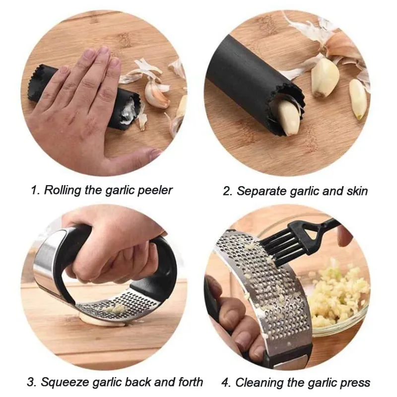 Multifuncional imprensa de alho manual triturador de alho dispositivo imprensa cozinha descascador alho moagem ralador cozinha gadgets