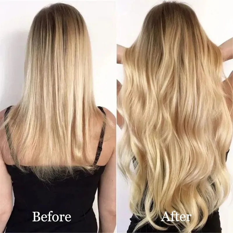 Sintético sem clipe de onda extensões de cabelo escondido segredo falso peça de cabelo uma peça linha de peixe falso pedaço de cabelo — image 8