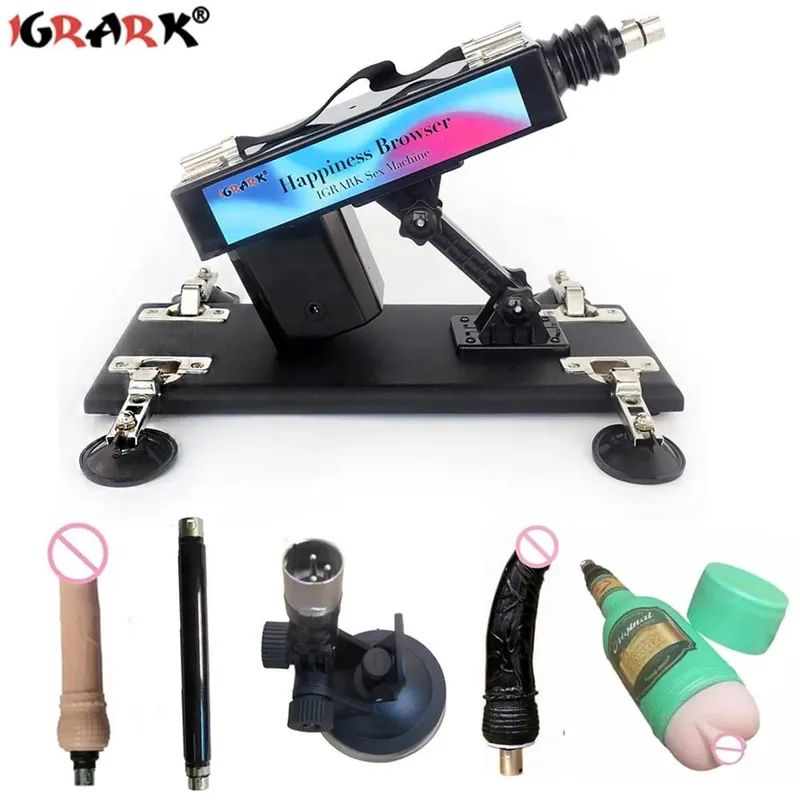 Máquina sexual vibartor automática, motor forte, com acessórios de vibrador, arma ajustável, máquina de amor, brinquedos sexuais para homens, mulheres, jogo adulto