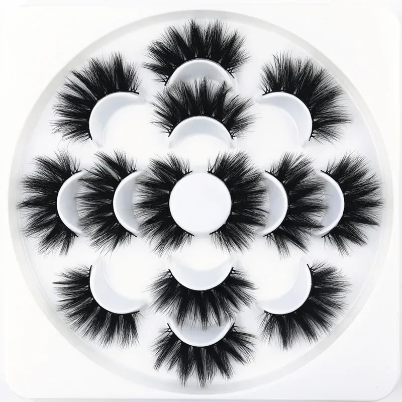 7/10 pares de cílios postiços 3d naturalmente longos e grossos, extensão dramática de cílios de 20mm, maquiagem sexy para os olhos, cosméticos
