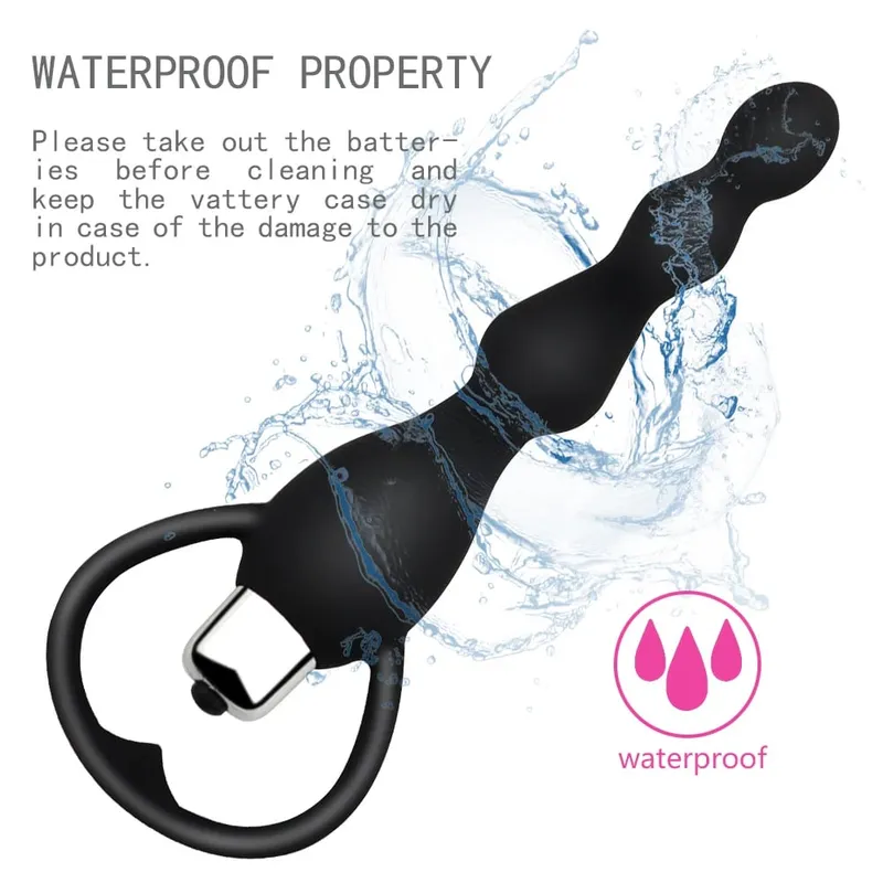 Vibrating Protaste Massager Anal Beads Vibrator Butt Plug Sex Toy for Men Women Silicone Anales Trainer Fun Toys for Beginners — image 6