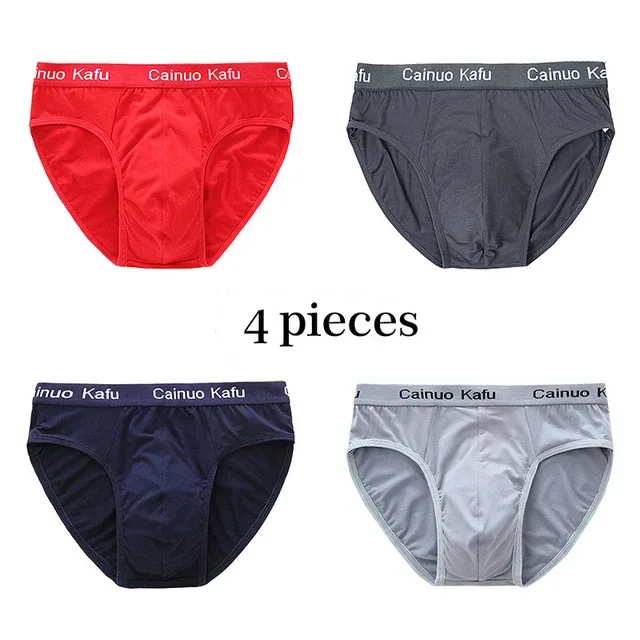 4Pcs Men Briefs Mens Summer Underwear Large Size L-5XL Elasticity Underwear Male Comfortable Panties Sexy Male Shorts Briefs Hot