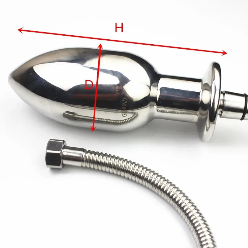 8 tamanhos novo ânus enemator aço inoxidável anal vibrador plug limpador intestinal com tubo de chuveiro brinquedos sexuais anal para casais HH8-86 — image 3
