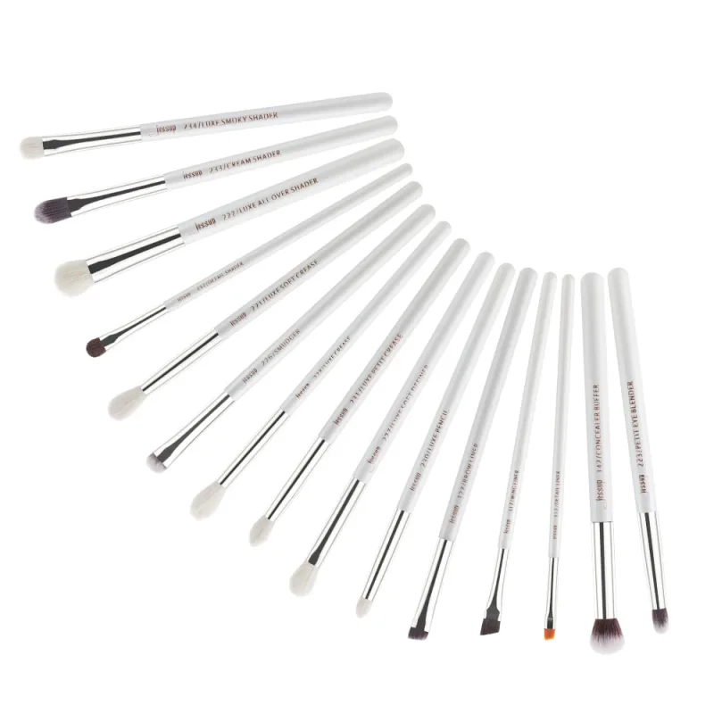 Jessup pincéis de maquiagem conjunto 15 pçs olho compõem escova sombra sobrancelha forro mistura corretivo kits de ferramentas cosméticos escova de cabelo de cabra