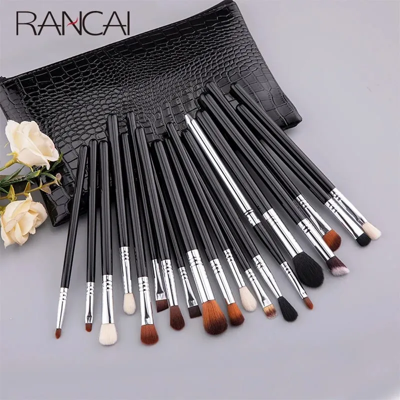 19pcs Full Eyeshadow Brushes Set Eye Brush Foundation Contour Concealer Cosmetic Makeup Brush With Bag