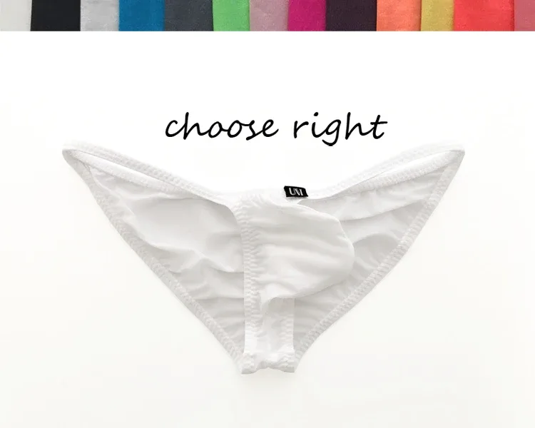 Cuecas masculinas de cintura ultra baixa g-string nádegas finas de seda gelo translúcida roupa interior sexy respirável leve baixo crescimento