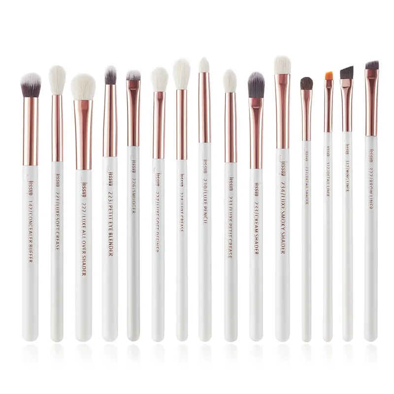 Jessup 15 pçs pincéis de maquiagem conjunto profissional kits de escova de maquiagem para os olhos sombra delineador sobrancelha mistura corretivo brochas t294