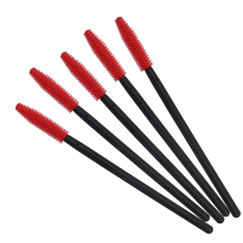 HOT 50 pcs Disposable Silicone Eyelashes Brushes Mascara Stick Applicator Eye Lash Makeup Brush Eyelash Extension Makeup Tools
