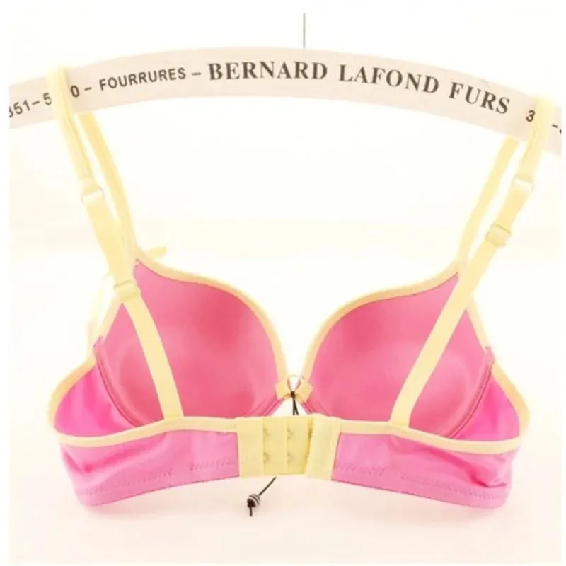 Front Closure Push Up Bra Panty Set Women Solid Color Red Rose Red Yellow Lingerie Suit Valentine Wedding Daily Female Underwear