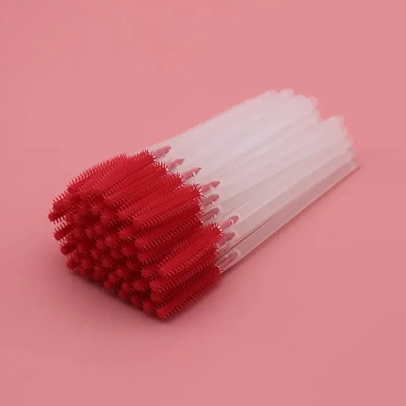 Pincéis descartáveis ​​de silicone para cílios, 50 peças, haste transparente, rímel, escova para cílios, extensão de cílios, ferramentas de maquiagem, imperdível