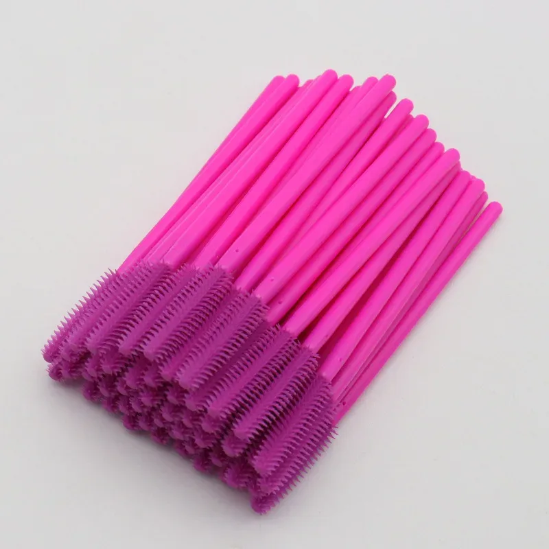 50pcs Disposable Silicone Lashes Brushes Spoolies Mascara Wands Combs Stick Brow Brush Eyelash Extension Makeup Cosmetic Tools