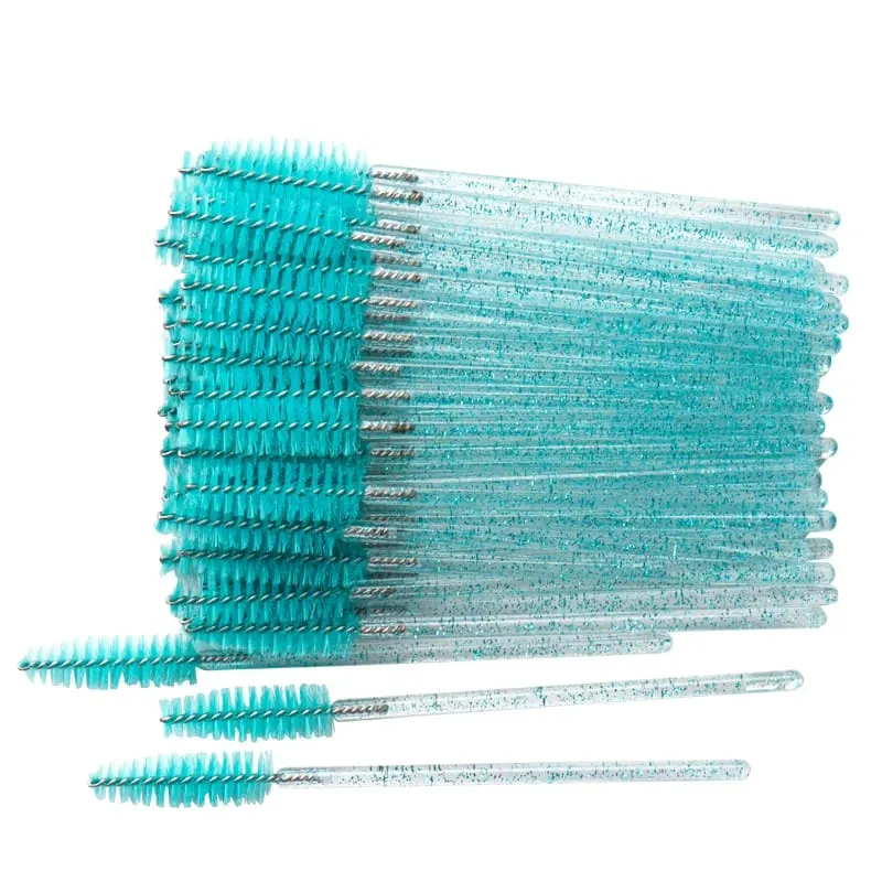 Escova descartável para cílios, 50 peças, aplicador de rímel, diamante, extensão de cílios, ferramentas de maquiagem feminina