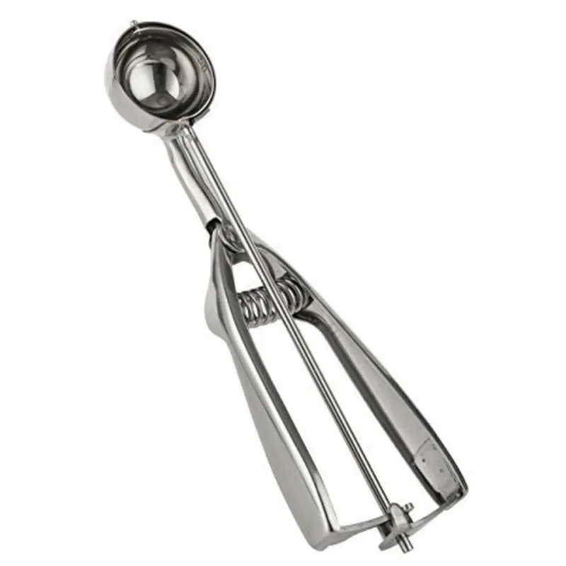 Colher de sorvete, ferramentas de cozinha, 3 tamanhos, aço inoxidável, alça de mola, purê de batata, melancia, bola, acessórios de cozinha para casa