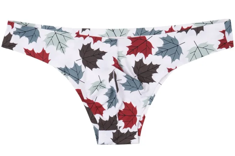 Homens sexy estilo suave macio impresso roupa interior masculina fina cuecas homem cintura baixa biquíni de seda gelo cuecas sem costura 817