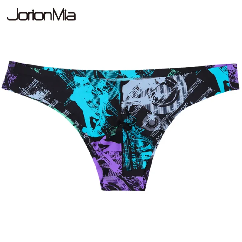 Homens sexy estilo suave macio impresso roupa interior masculina fina cuecas homem cintura baixa biquíni de seda gelo cuecas sem costura 817
