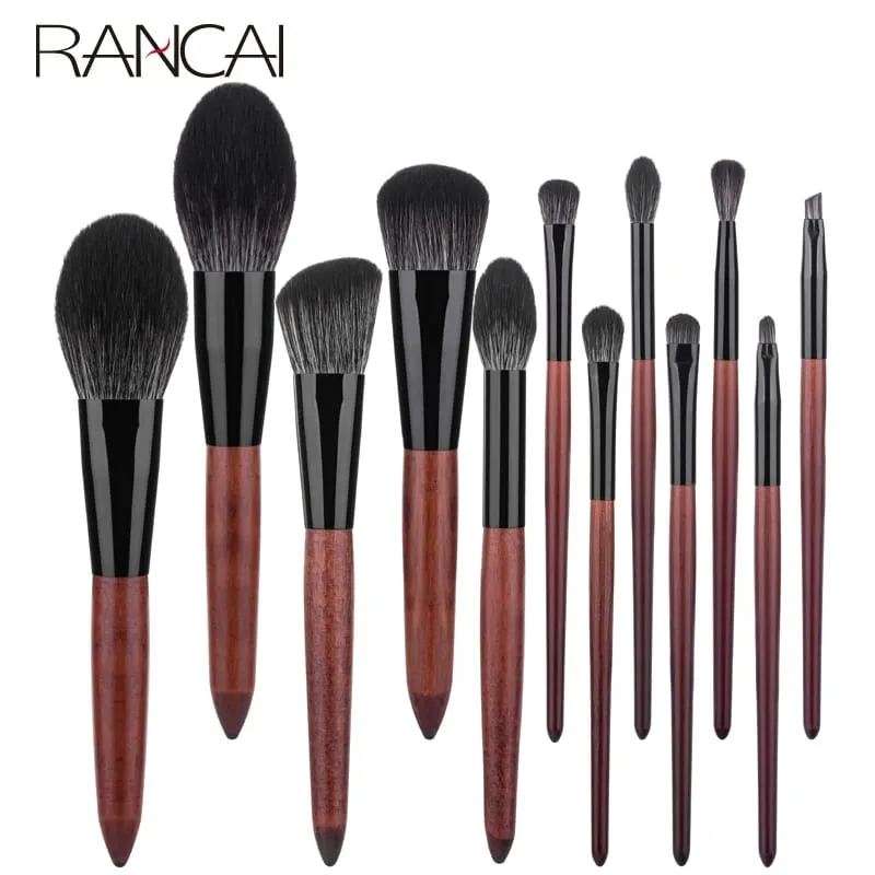 Conjunto de pincéis de maquiagem de alta qualidade, 12 peças, base, pó, blush, sombra, esponja, escova de lã macia, ferramentas cosméticas de cabelo — image 1